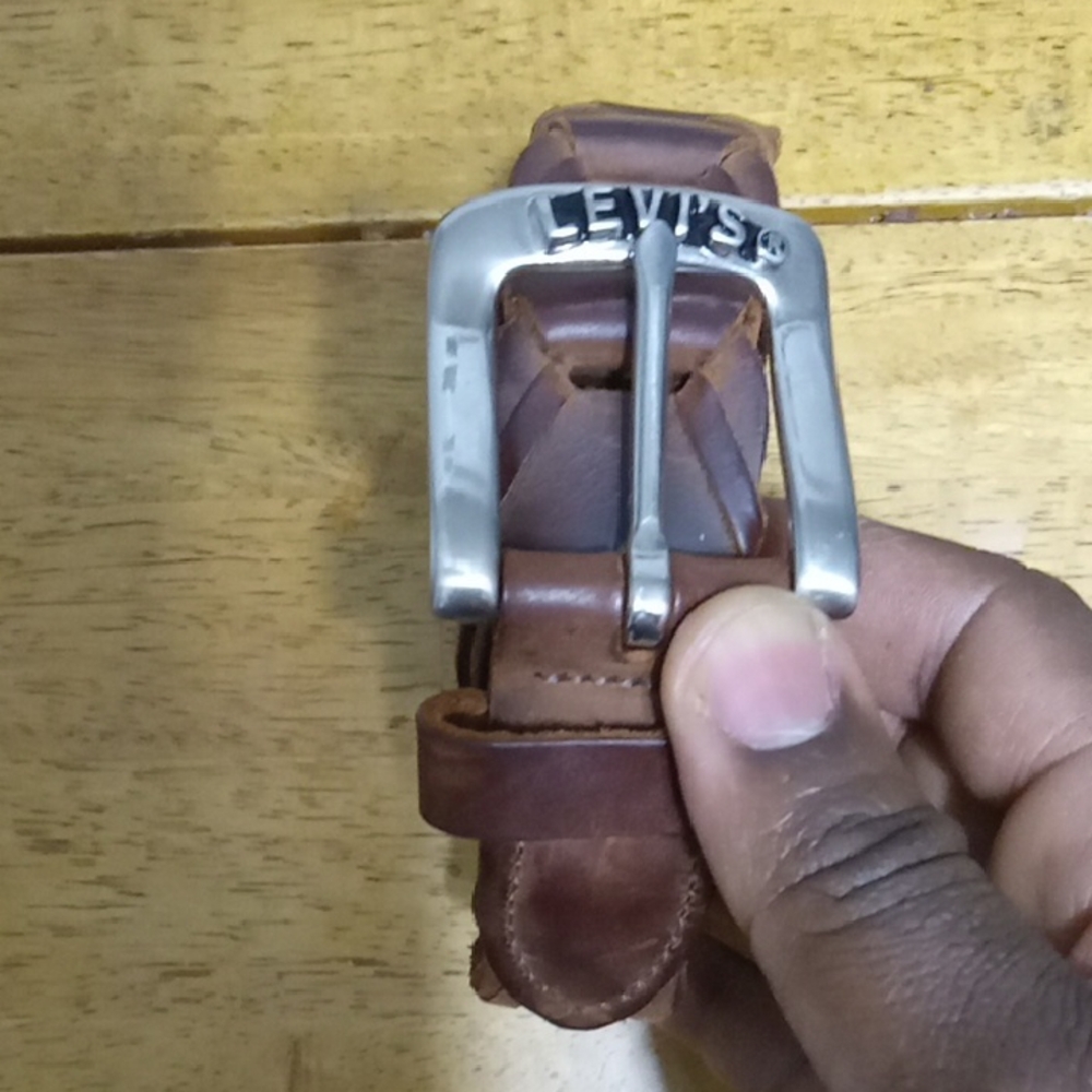 Levi's Woven Leather Belt with Solid Buckle